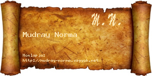 Mudray Norma névjegykártya